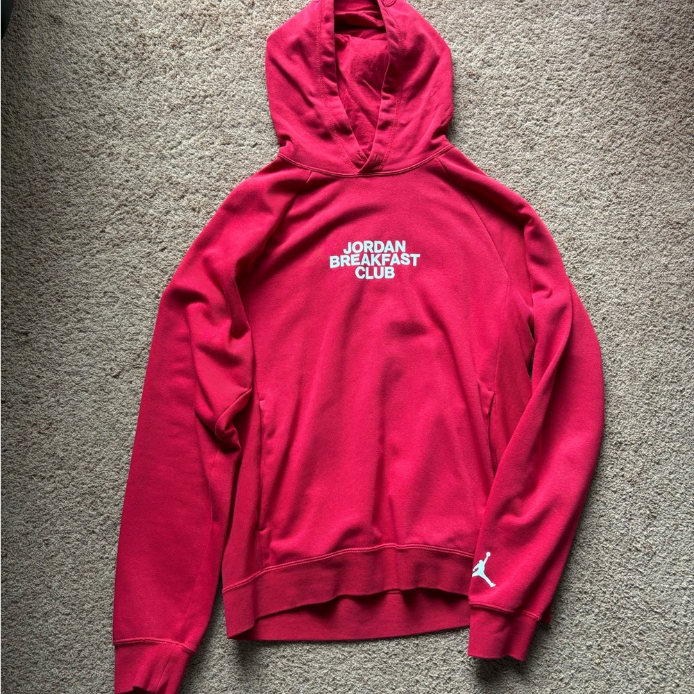 Jordan Red Hoodie with Breakfast Club Logo dri fit workout casual